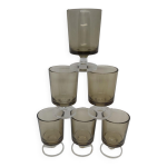 Verres  digestif marron fum des annes 70