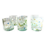 Verres  eau mouchets multicolores