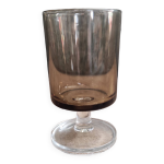 Verre  eau vintage franais de luminarc, en gris fum