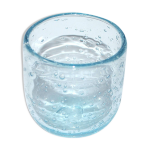 Verre gobelet, photophore vintage en verre bull bleu de biot