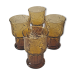 Verres à jus de fruits en verre ambré Verres à jus de fruits en verre ambré