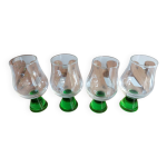 Verre  liqueur pied vert