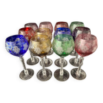 Verres  pied cristal de lorraine