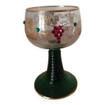 Verre  pied dcor esprit vendange