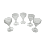 Verres a pied a liqueur en verre pressé anciens Verres a pied a liqueur en verre pressé anciens