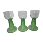Verres  vin blanc d'alsace roemer pied en verre souffl filigran
