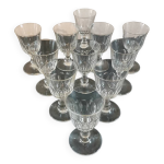 Verres  vin porto liqueur en verre souffl dbut 20me