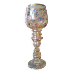 Verre à vin roemer en verre soufflé émaillé xix eme Verre à vin roemer en verre soufflé émaillé xix eme