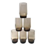 Verres vintages en verre marron fum�
