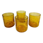 Verres  whisky en verre souffl ambr, annes70