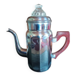 Verseuse  caf vintage adb en cuivre chrom et anse en baklite, france