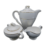 Verseuse, crmier et sucrier cranord en porcelaine