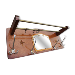 Vestiaire portemanteau chapeau miroir patres aluminium moderniste vintage