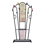 Vestiaire vintage bois et mtal, meuble porte manteaux ancien pour entre