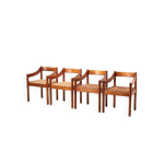 Vico magistretti suite de 4 fauteuils carimate pour cassina italie 1960