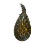 Vide poche ananas en mtal argent