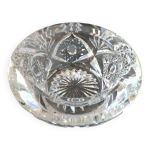 Vide poche / cendrier en cristal de bohme taill. motifs toiles / croisillons