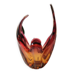 Vide poche / coupe / centre de table murano, en verre d art souffl. forme florale / tulipe