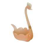Vide poche cygne pte de verre rose