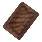 Vide poche sign� en bois et taill� � la gouge, ann�es 70