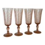 Vintage lot de 4 flutes  champagne luminarc rosaline