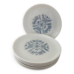 Vintage lot de 6 assiettes � dessert vintage malabar