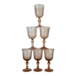Vintage lot de 6 verres  vin luminarc rosaline