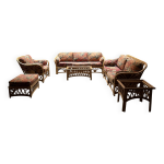 Vintage american rattan hawaiian salon ensemble