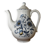 Vintage cafeti�re fleurie bleue luneville