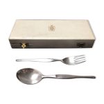 Vintage christofle silver plated fork and soup spoon set tapio wirkkala duo