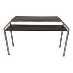 Vintage console en verre fum� et chrome