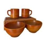 Vintage ensemble de 2 mugs et bols arcopal volcan