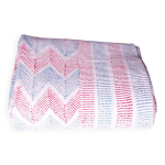 Vintage kantha  bengal chevron  bleu et rouge.