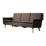 Vintage mid - century danish modern brown 3 - seater sofa by folke ohlsson