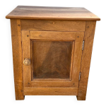 Vintage : petit confiturier ancien en noyer, avec roulettes