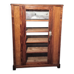 Vitrine ancienne de magasin bois de pin annes 1920 / 30 sur roulettes