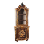 Vitrine d angle marquet�e, xixe si�cle