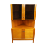 Vitrine d'angle en teck par p. rimme, années 1960 Vitrine d'angle en teck par p. rimme, années 1960
