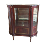 Vitrine argentier demi - lune style louis xvi bombé Vitrine argentier demi - lune style louis xvi bombé