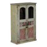 Vitrine armoire buffet vitre bois vieux teck patine d'origine