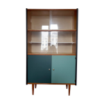 Vitrine, bibliothque restaure en teck de style scandinave, annes 50
