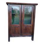 Vitrine brutaliste en orme massif �dition aranjou (1960)