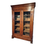Vitrine en chne franais style louis - philippe, bibliothque xixe sicle du chteau d'allier avec cl ...