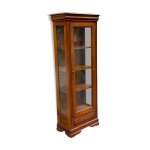 Vitrine louis philippe en bois massif de merisier 187cm Vitrine louis philippe en bois massif de merisier 187cm