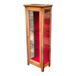 Vitrine louis philippe en bois massif et velours bordeaux du 20�me