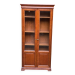 Vitrine louis philippe vintage en bois avec rangements