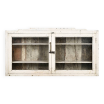 Vitrine murale en bois massif  patine blanche