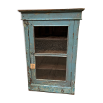 Vitrine murale en teck birman avec patine d'origine