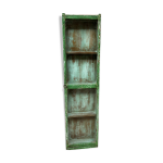 Vitrine murale en teck birman avec patine d'origine