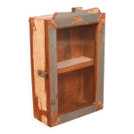 Vitrine murale en teck birman polychrome d origine